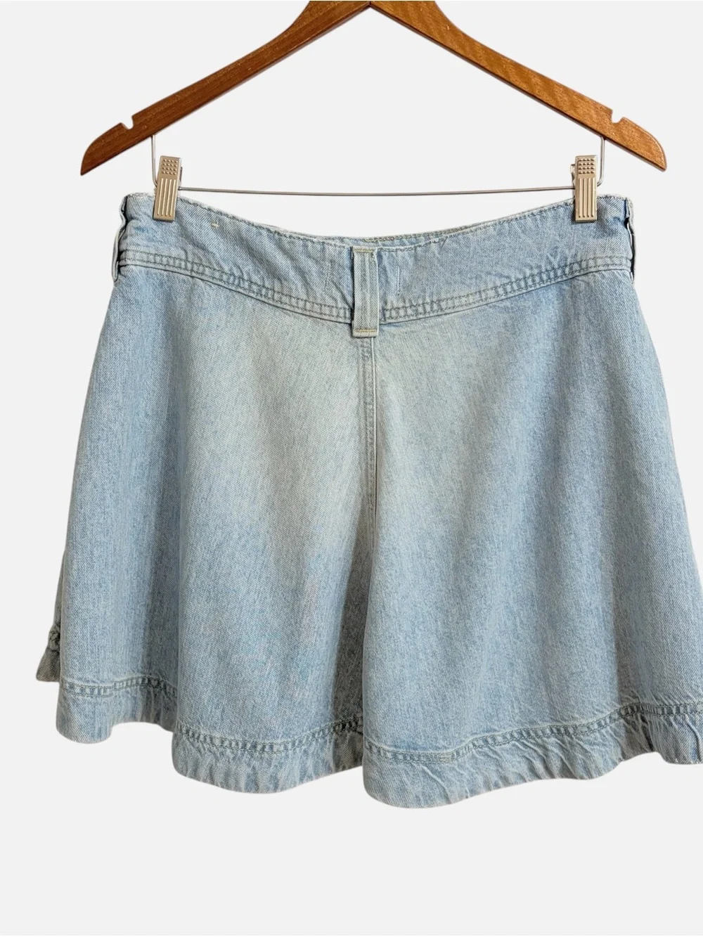 Free People We The Free Wonderland Boho Denim Mini Skirt 29 Distressed Concert
